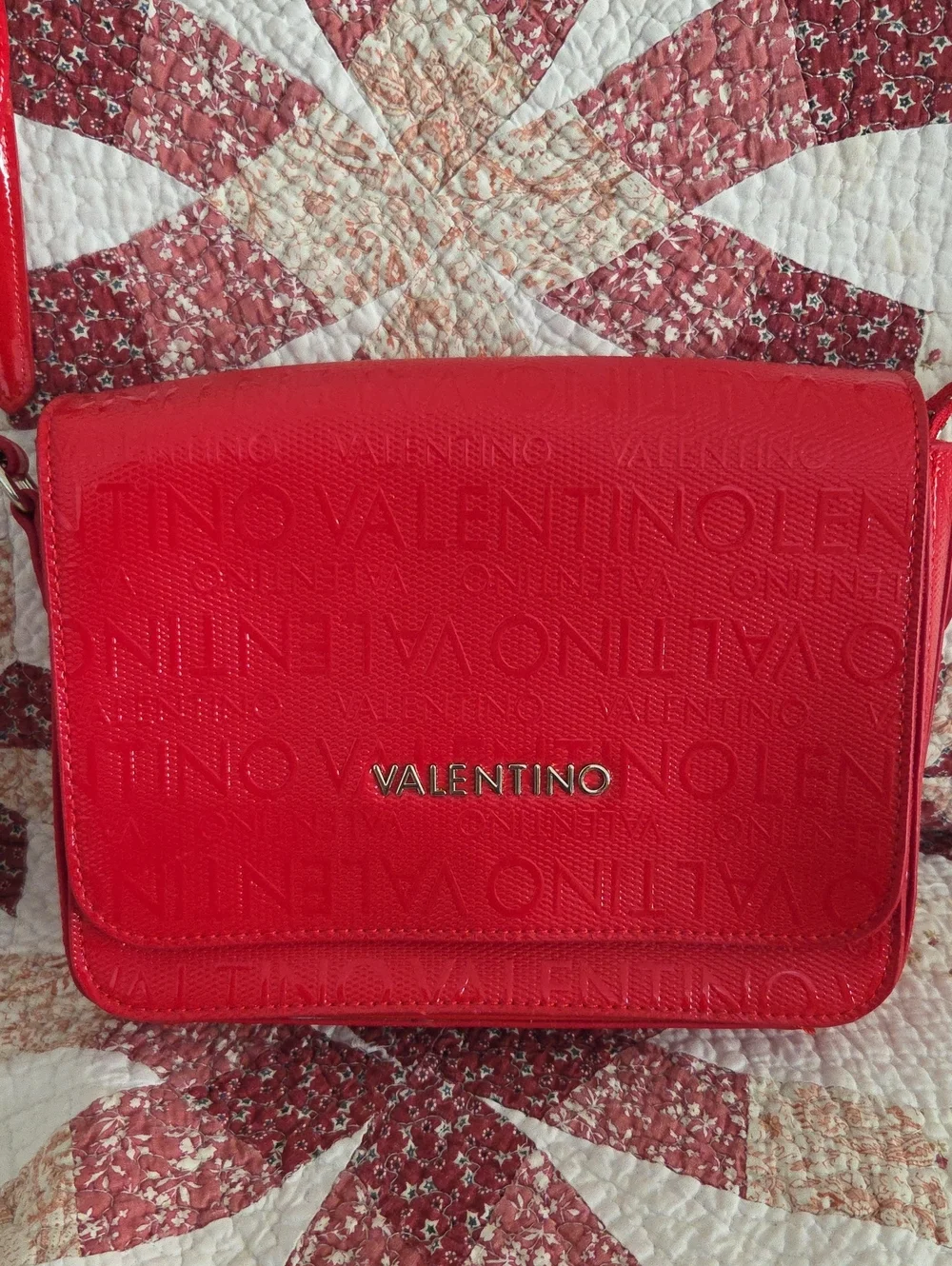 Valentino by Mario Red Crossbody Vegan Leather NWOT